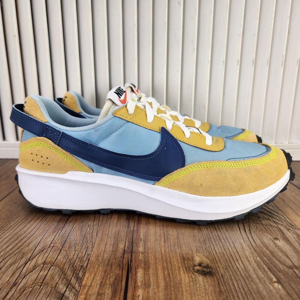 Nike Waffle Debut Running Shoes Mens Sz 9 Blue Gold Athletic Sneakers DH9522-400